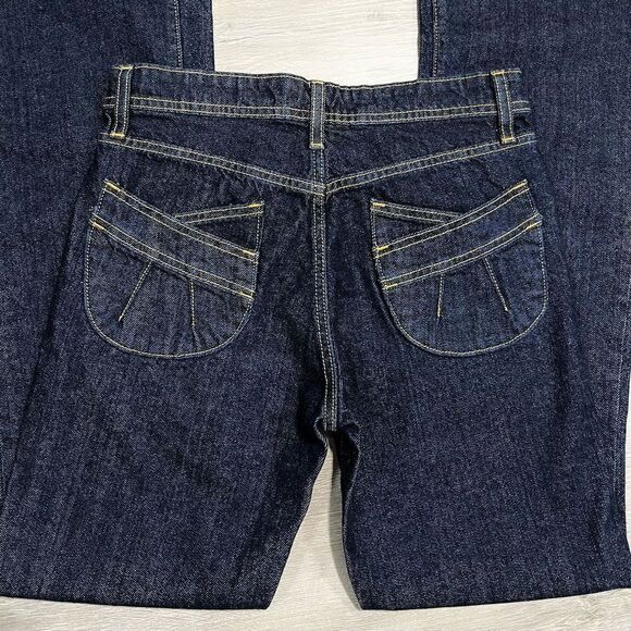 Dark Wash Bootcut Jeans Size 8 Contrast Stitching 100% Cotton Women’s - Picture 5 of 8
